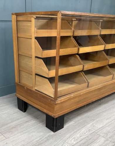 Haberdashery Shop Oak Display Cabinet Counter