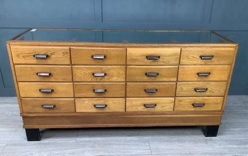 Haberdashery Shop Oak Display Cabinet Counter