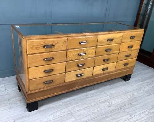 Haberdashery Shop Oak Display Cabinet Counter