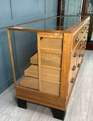 Haberdashery Shop Oak Display Cabinet Counter
