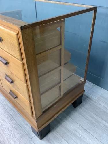 Haberdashery Shop Oak Display Cabinet Counter