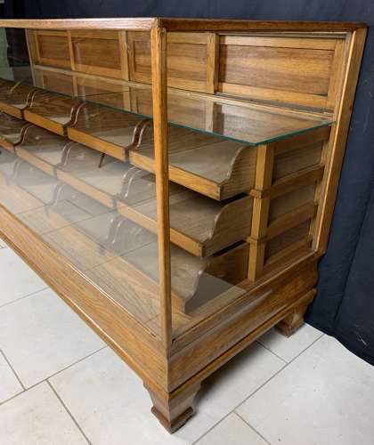 Oak Haberdashery Shop Display Cabinet Drawers