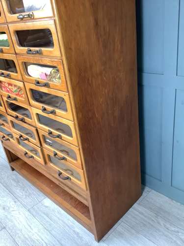 30 Drawer Oak Shop Haberdashery Cabinet