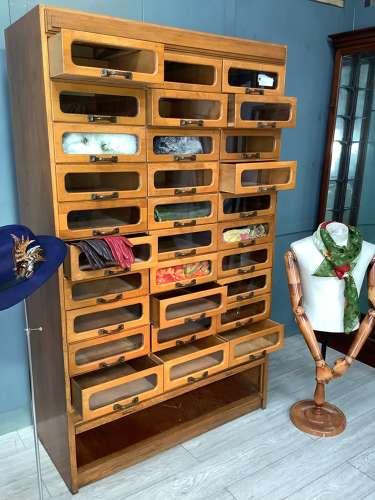 30 Drawer Oak Shop Haberdashery Cabinet