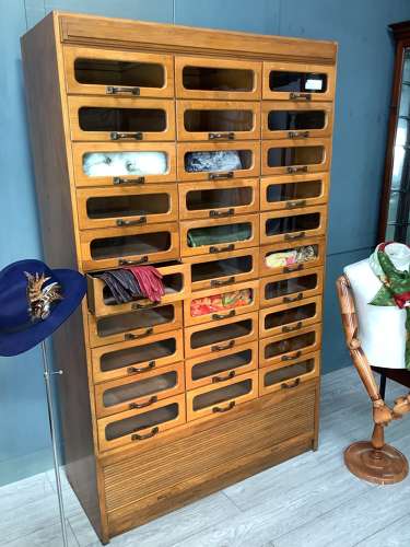 30 Drawer Oak Shop Haberdashery Cabinet