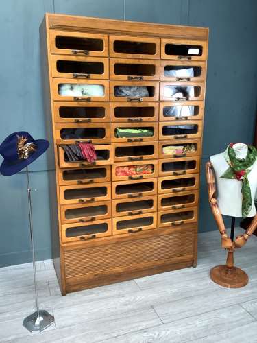 30 Drawer Oak Shop Haberdashery Cabinet