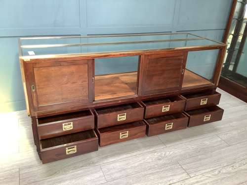 Antique Mahogany & Brass Frame Shop Display Counter