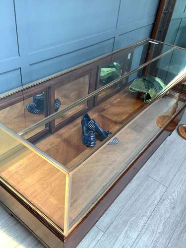 Antique Mahogany & Brass Frame Shop Display Counter