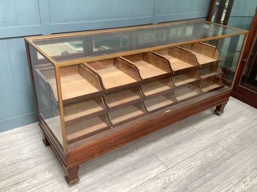 Antique Mahogany & Oak Shop Haberdashery Display Cabinet