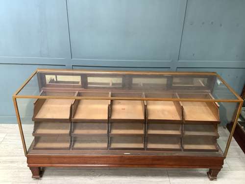 Antique Mahogany & Oak Shop Haberdashery Display Cabinet