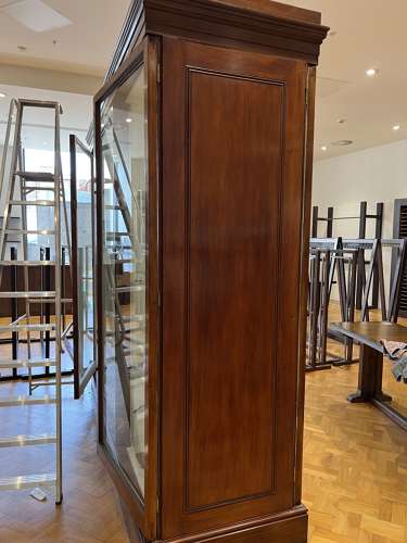 Pair Mahogany Victorian Shop Museum Display Cabinets