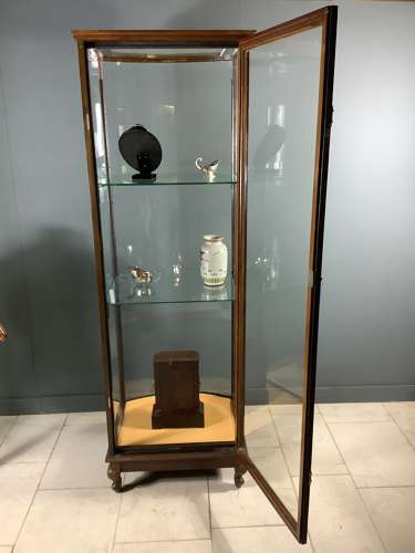 Bow Fronted Victorian Shop Museum Display Cabinet