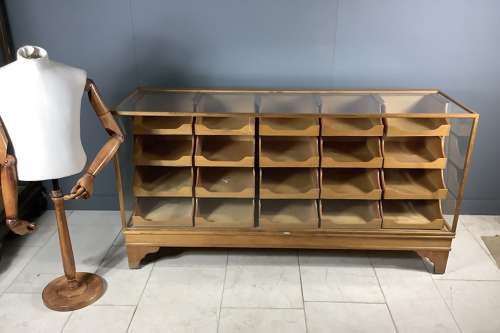 Oak 20 Drawer Haberdashery Counter Cabinet