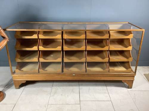 Oak 20 Drawer Haberdashery Counter Cabinet