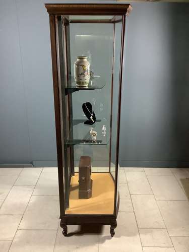 Victorian Mahogany Bow Fronted Shop Glass Display Cabinet