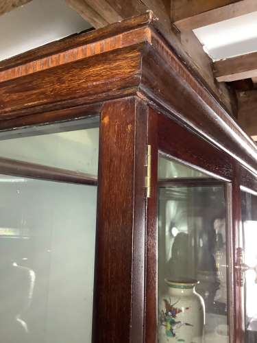 Victorian Mahogany Bow Fronted Shop Glass Display Cabinet