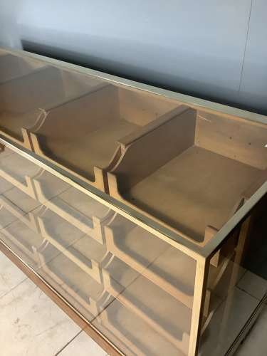 20 Drawer Oak Shop Haberdashery Counter Cabinet 1930s