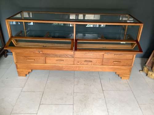 12 Drawer Oak Haberdashery Shop Cabinet Counter