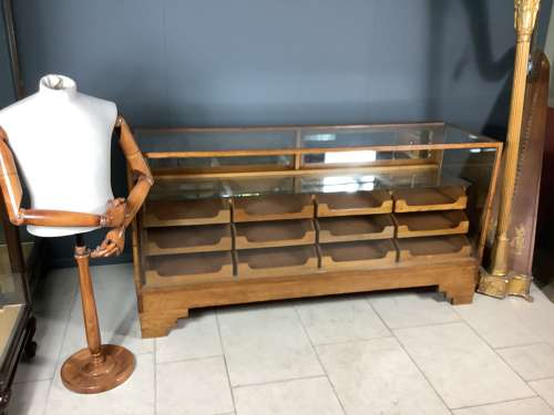 12 Drawer Oak Haberdashery Shop Cabinet Counter