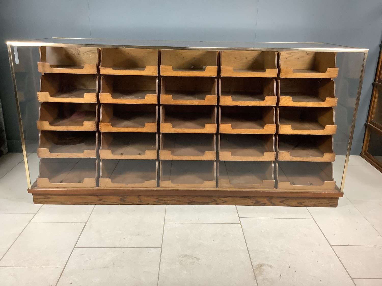 Vintage oak 25 Drawer Shop Haberdashery Counter Cabinet