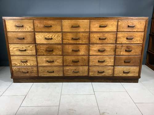 Vintage oak 25 Drawer Shop Haberdashery Counter Cabinet