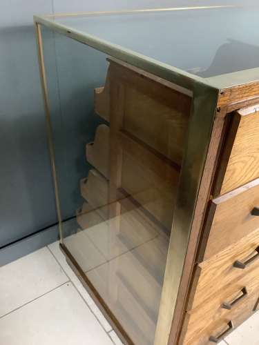 Vintage oak 25 Drawer Shop Haberdashery Counter Cabinet