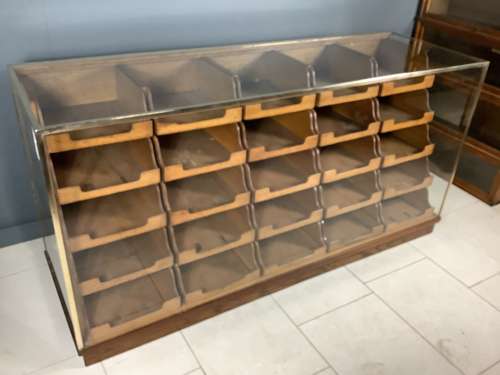 Vintage oak 25 Drawer Shop Haberdashery Counter Cabinet