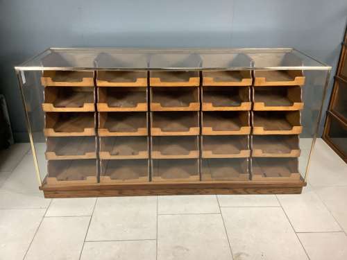 Vintage oak 25 Drawer Shop Haberdashery Counter Cabinet