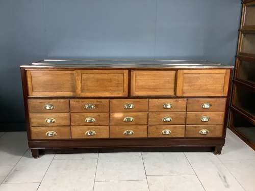 15 Drawer Oak Shop Haberdashery Counter Cabinet