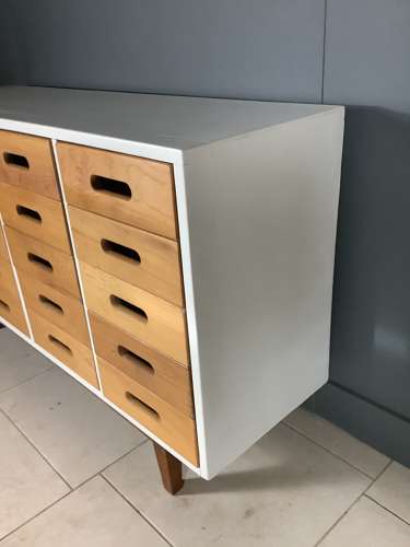 20 Drawer Beech & Birch Vintage School Drawer Cabinet