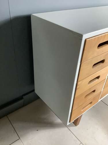 20 Drawer Beech & Birch Vintage School Drawer Cabinet
