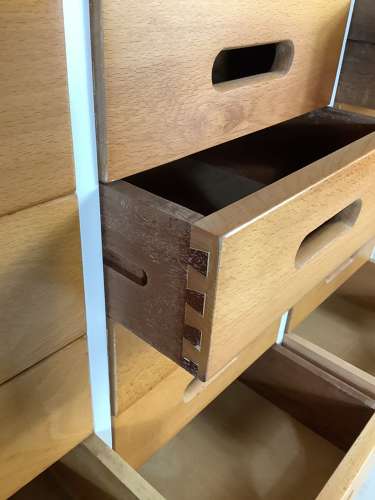 20 Drawer Beech & Birch Vintage School Drawer Cabinet