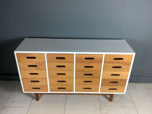 20 Drawer Beech & Birch Vintage School Drawer Cabinet