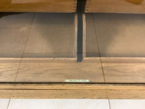 Victorian Oak & Brass Frame Shop Haberdashery Display Counter Cabinet