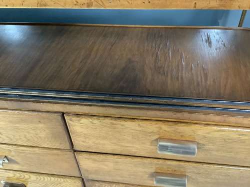 1900s Oak & Mahogany Shop Haberdashery Display Counter Cabinet