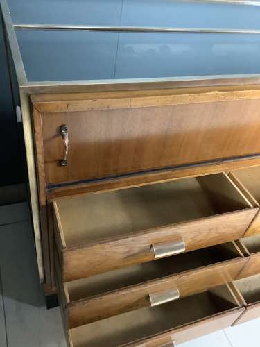1900s Oak & Mahogany Shop Haberdashery Display Counter Cabinet