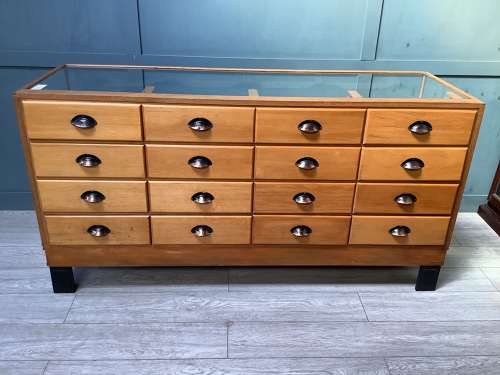 Oak Frame 26 Drawer Haberdashery Shop Display Counter