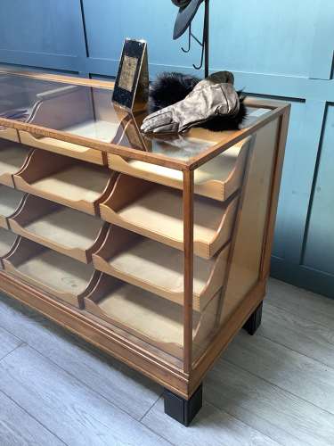 Oak Frame 26 Drawer Haberdashery Shop Display Counter