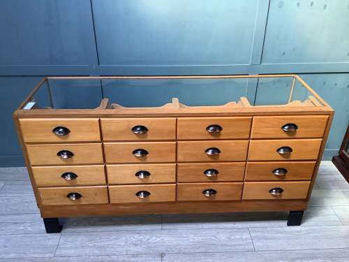 Oak Frame 26 Drawer Haberdashery Shop Display Counter