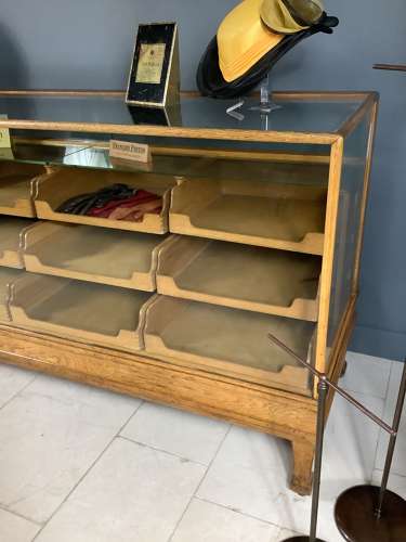 12 Drawer Oak Haberdashery Counter Display Cabinet