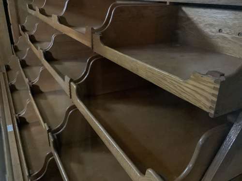 16 Drawer Oak Shop Display Counter Cabinet