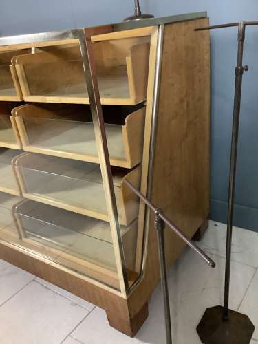 16 Drawer Oak & Brass Frame Shop Haberdashery Display Counter Cabinet