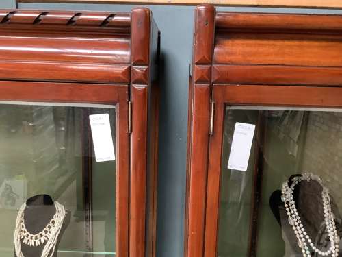 2 Victorian Mahogany Shop Display Cabinets c1880
