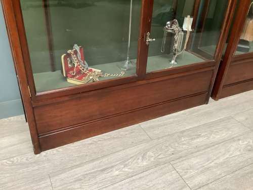 2 Victorian Mahogany Shop Display Cabinets c1880