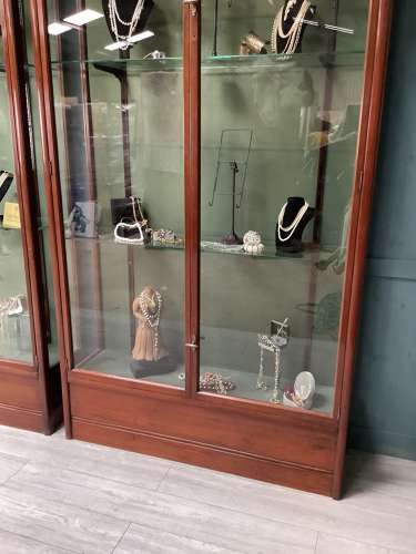 2 Victorian Mahogany Shop Display Cabinets c1880