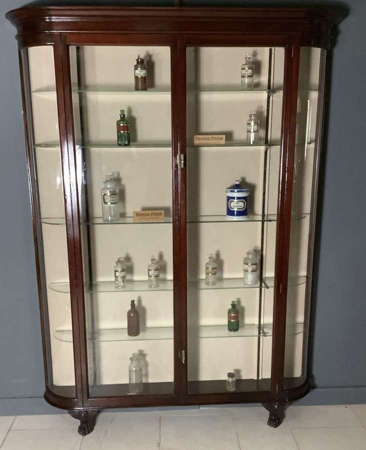 Slim Mahogany Victorian Shop Apothecary Display Cabinet