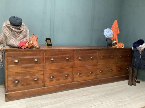 10 Drawer Solid Oak Haberdashery Counter