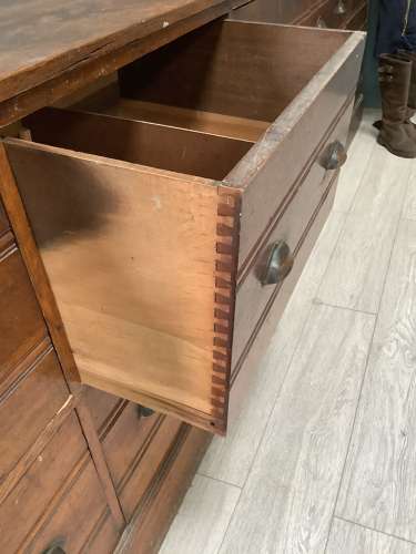 10 Drawer Solid Oak Haberdashery Counter