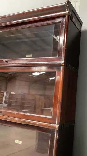 Pair Antique Mahogany Globe Wernicke Bookcases