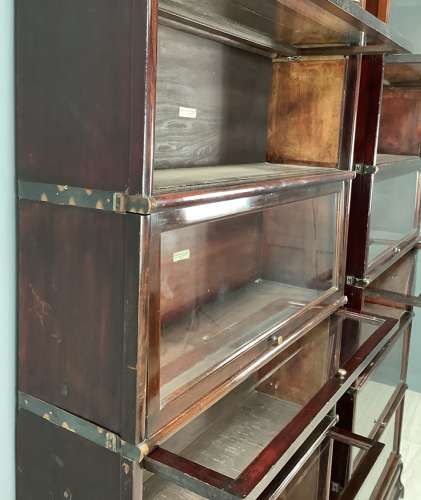 Pair Antique Mahogany Globe Wernicke Bookcases